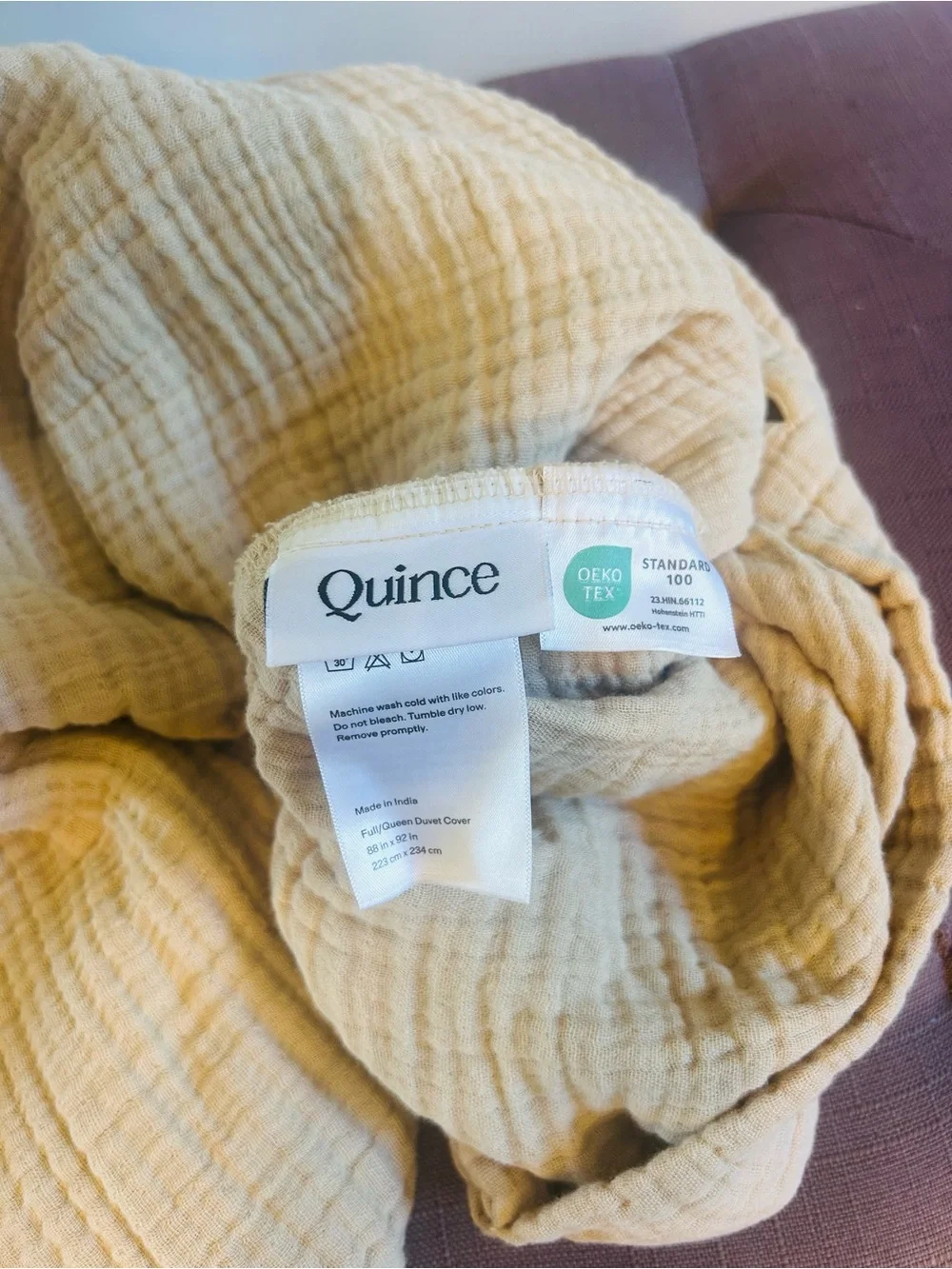 NWT Quince Sand (Dune) Organic Cotton Gauze Duvet Cover and Sham Set!